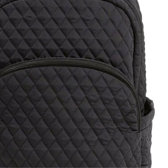 Vera Bradley Black Moonless Night Quilted Polyester Large Laptop Backpack 31 L - Picture 9 of 13